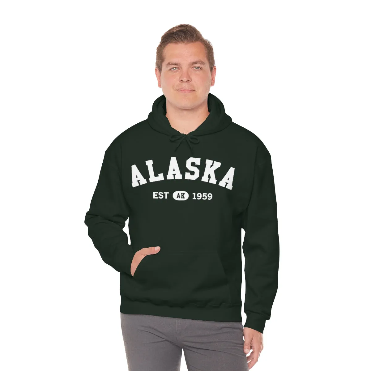 Alaska AK State Hoodie, I Love Retro Vintage Home Pride Travel Souvenir USA Gifts Cruise Pullover Men Women Hooded Sweatshirt