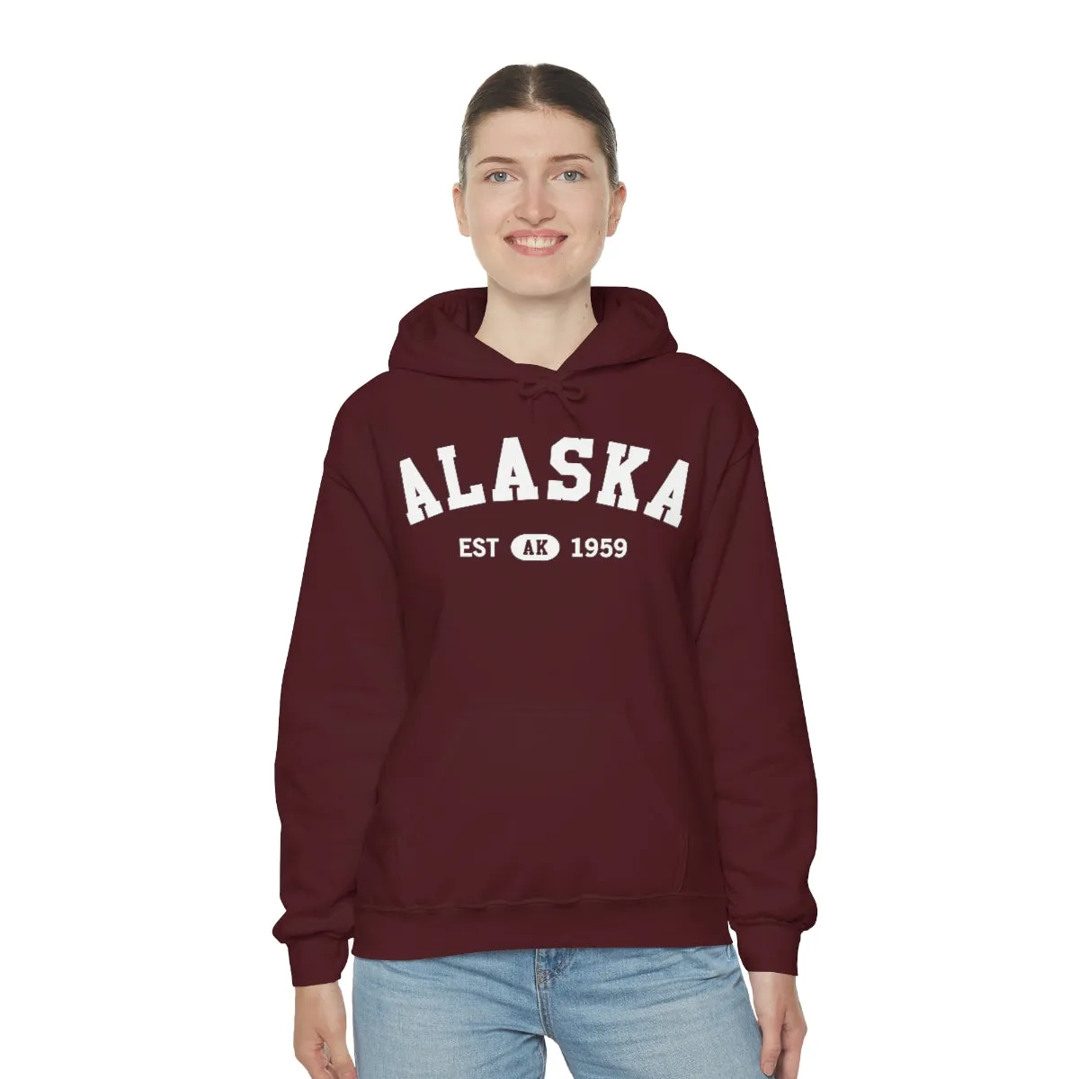 Alaska AK State Hoodie, I Love Retro Vintage Home Pride Travel Souvenir USA Gifts Cruise Pullover Men Women Hooded Sweatshirt