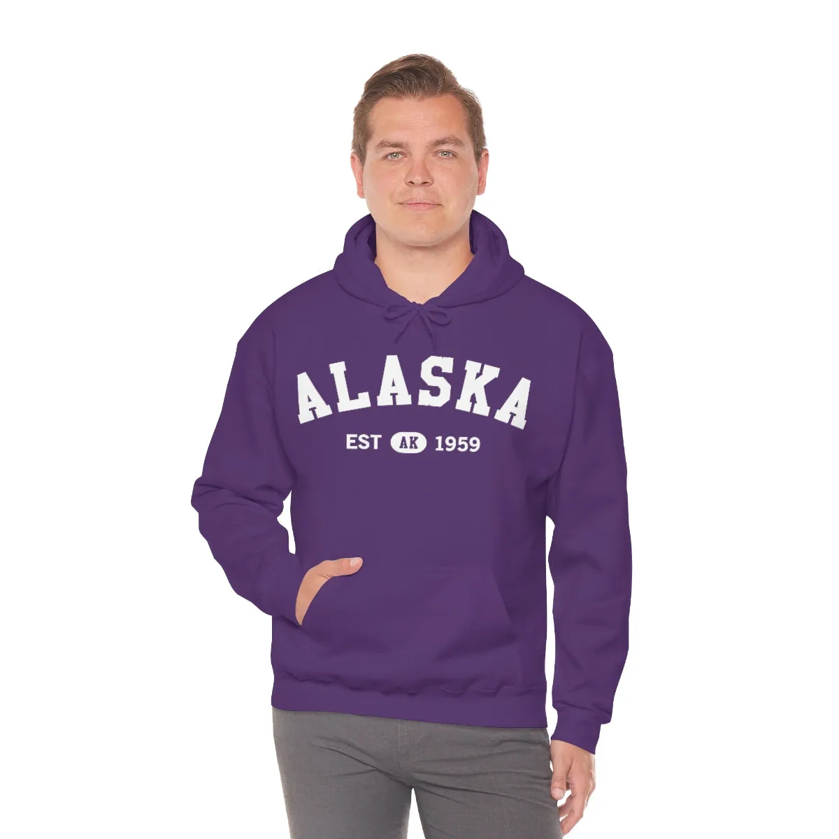 Alaska AK State Hoodie, I Love Retro Vintage Home Pride Travel Souvenir USA Gifts Cruise Pullover Men Women Hooded Sweatshirt