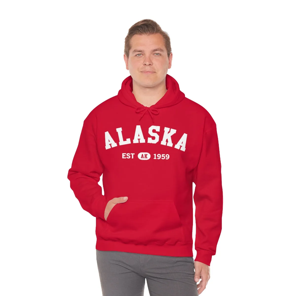Alaska AK State Hoodie, I Love Retro Vintage Home Pride Travel Souvenir USA Gifts Cruise Pullover Men Women Hooded Sweatshirt