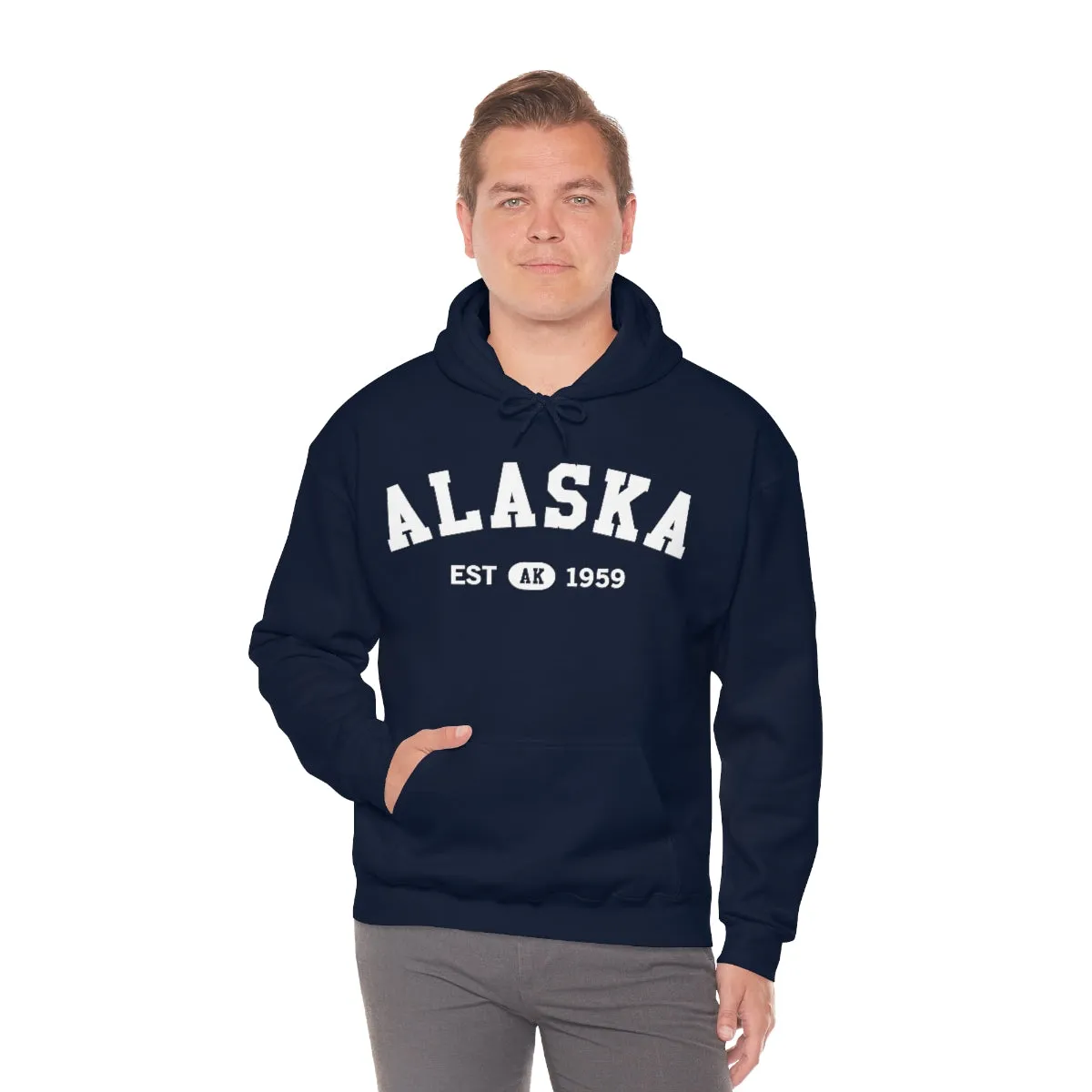 Alaska AK State Hoodie, I Love Retro Vintage Home Pride Travel Souvenir USA Gifts Cruise Pullover Men Women Hooded Sweatshirt