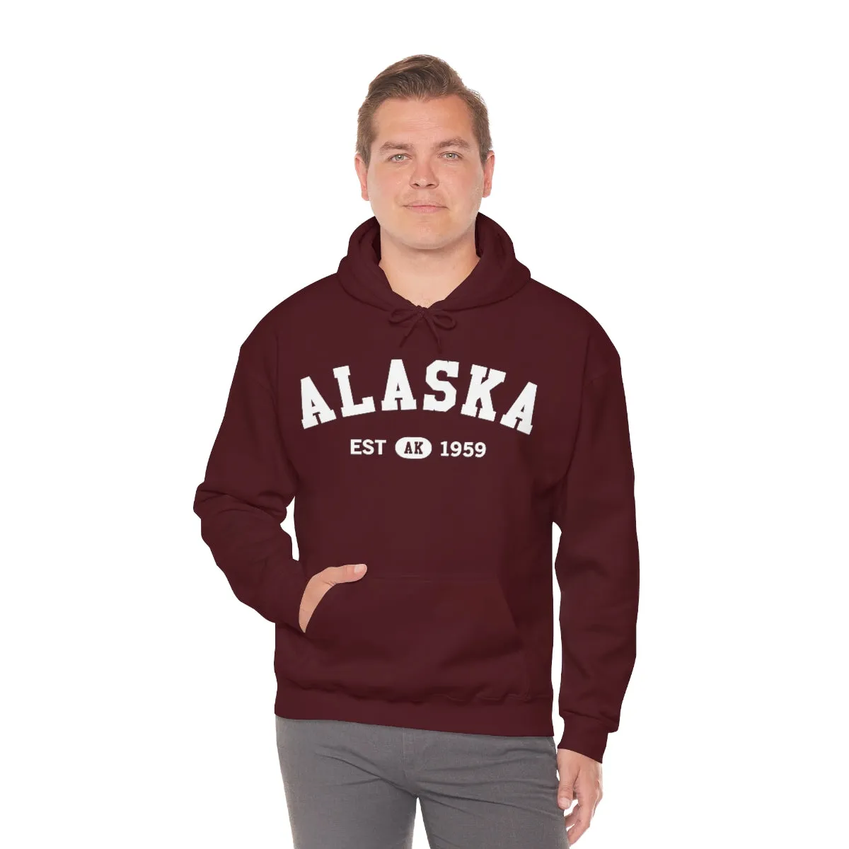 Alaska AK State Hoodie, I Love Retro Vintage Home Pride Travel Souvenir USA Gifts Cruise Pullover Men Women Hooded Sweatshirt