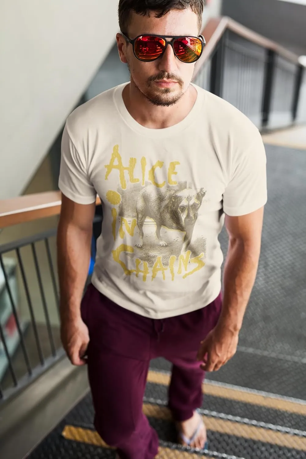 Alice in Chains Logo 1995 Album Adult Short Sleeve T Shirt 90s Rock Music Vintage Style Graphic Tees