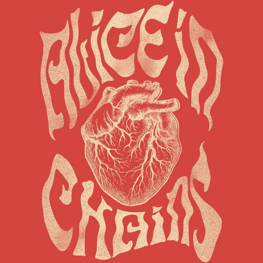 Alice in Chains T Shirt Heart Mens Short Sleeve T Shirts 90s Music Vintage Style Graphic Tees