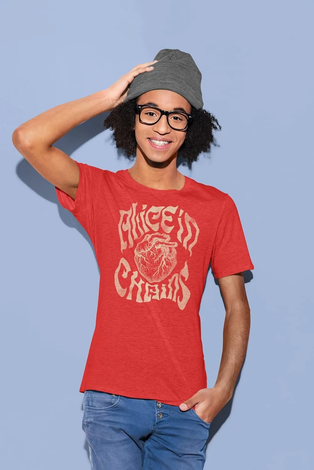 Alice in Chains T Shirt Heart Mens Short Sleeve T Shirts 90s Music Vintage Style Graphic Tees