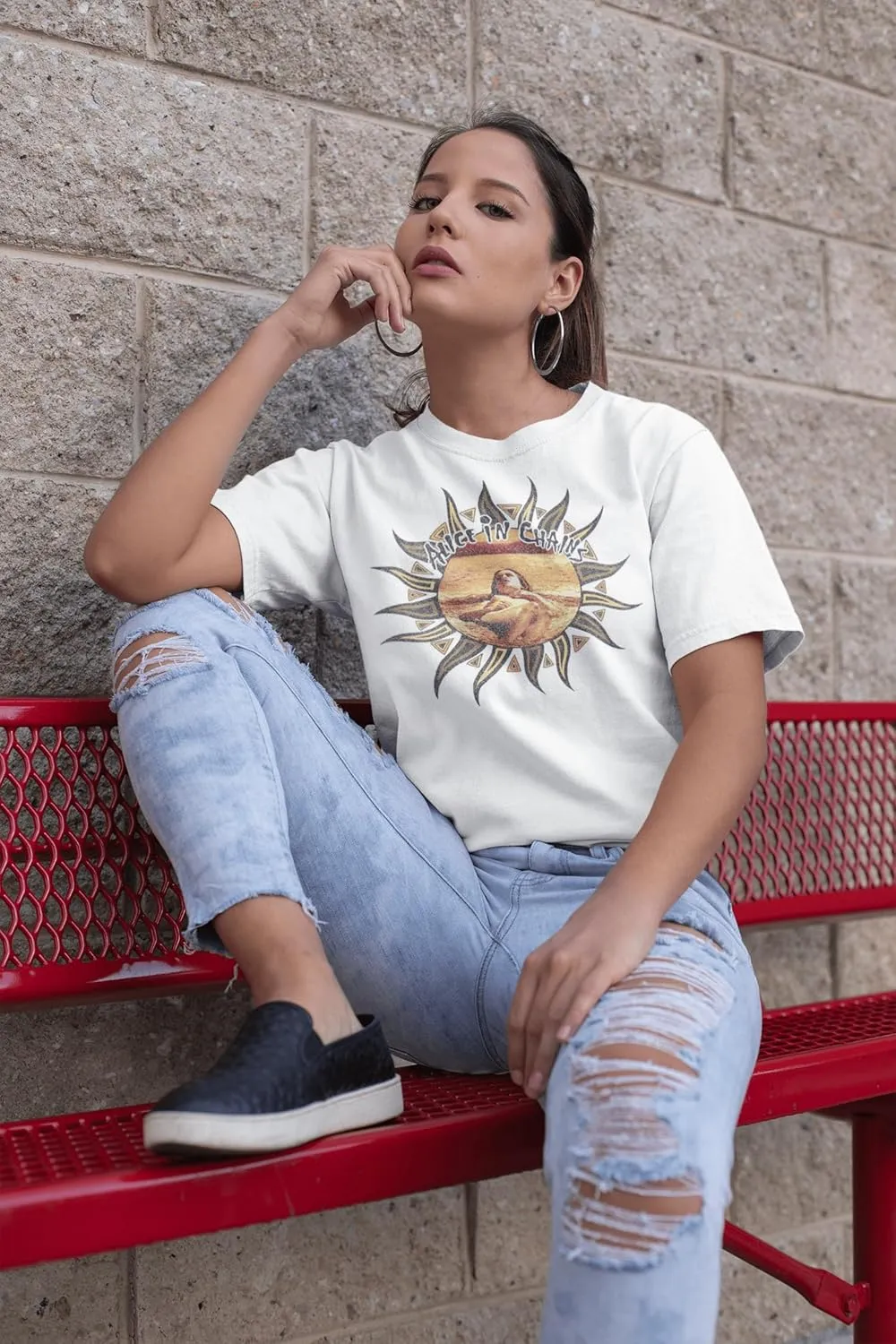 Alice in Chains T Shirt Sun Mens Adult Short Sleeve T Shirts 90s Music Vintage Style Graphic Tees