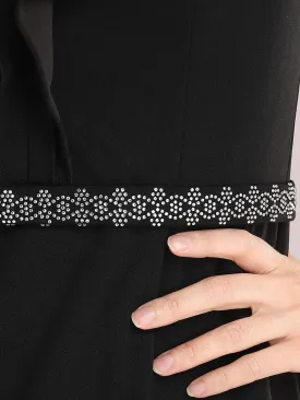 Black Mini Dress with Long Sleeves and Buttons