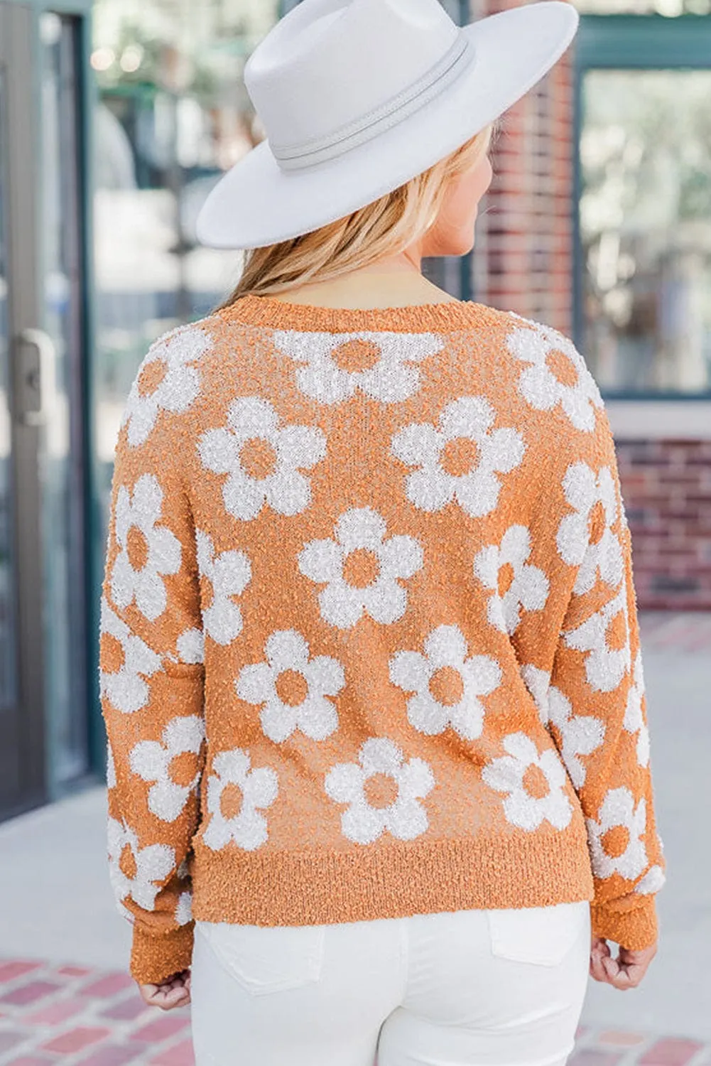 Casual Knit Sweater with Hearts