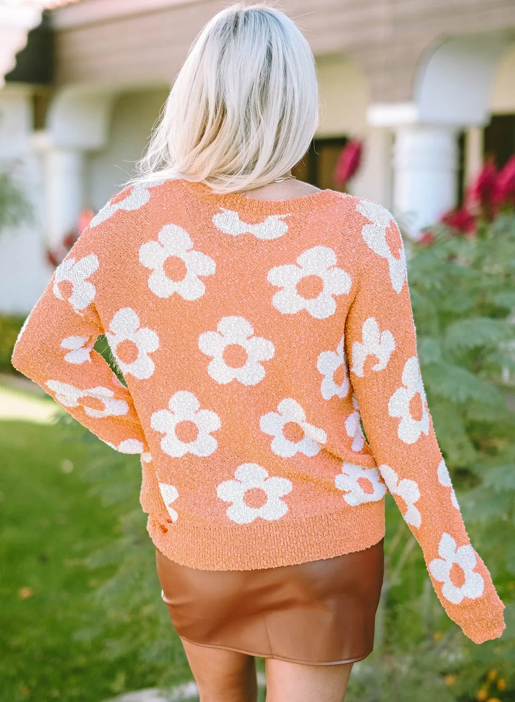 Casual Knit Sweater with Hearts