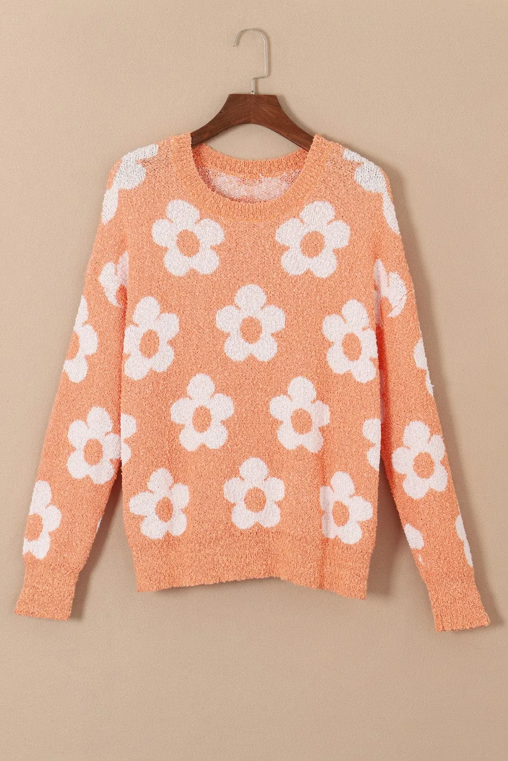 Casual Knit Sweater with Hearts