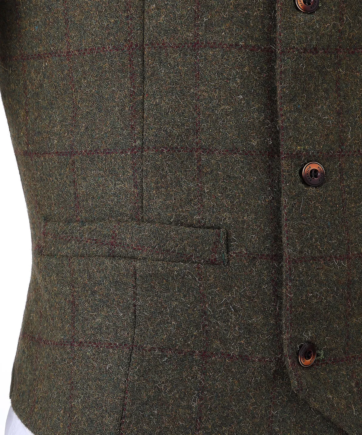 Casual Men's Suit Vest Regular Fit Plaid Tweed Waistcoat