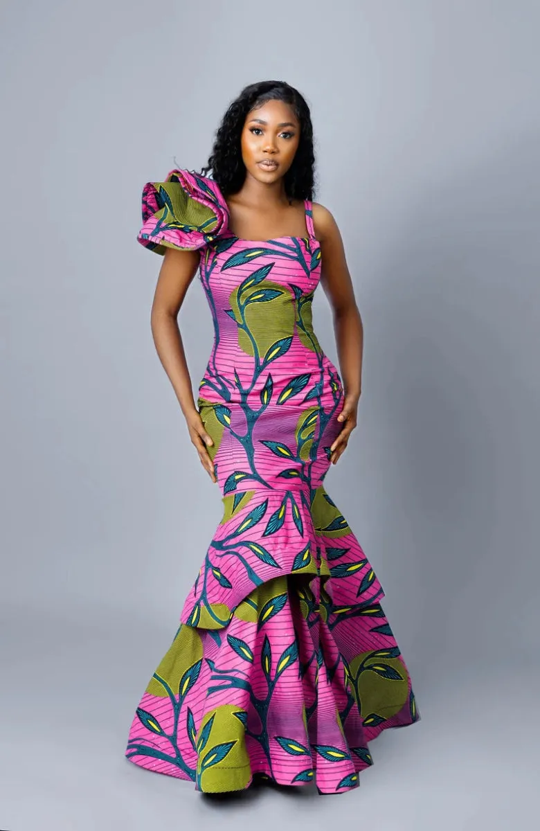 Chic African Habiti Dress | Kente & Ankara Evening Wear | African Fashion