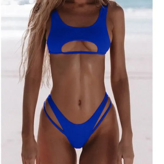 Cut Out High Leg Bikini
