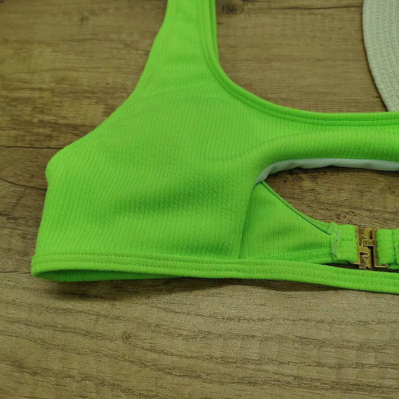 Cut Out High Leg Bikini