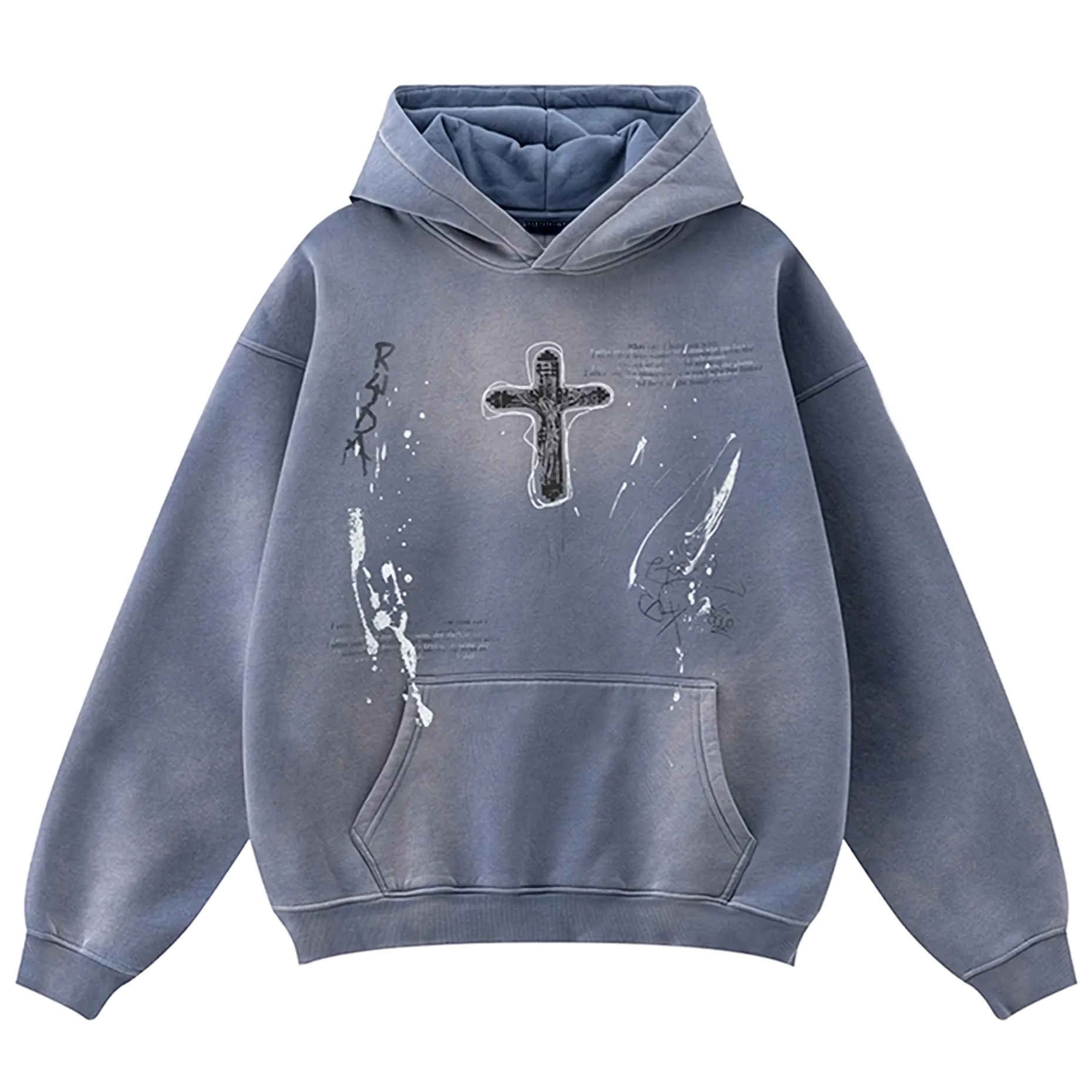 'Divinity' Graphic Print Oversized Cotton Hoodie