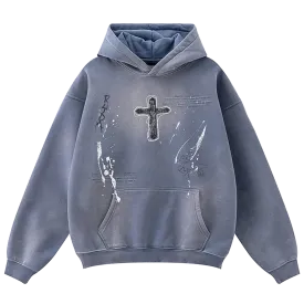 'Divinity' Graphic Print Oversized Cotton Hoodie