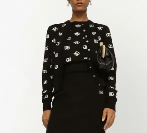 DOLCE & GABBANA - intarsia-logo knitted vest top