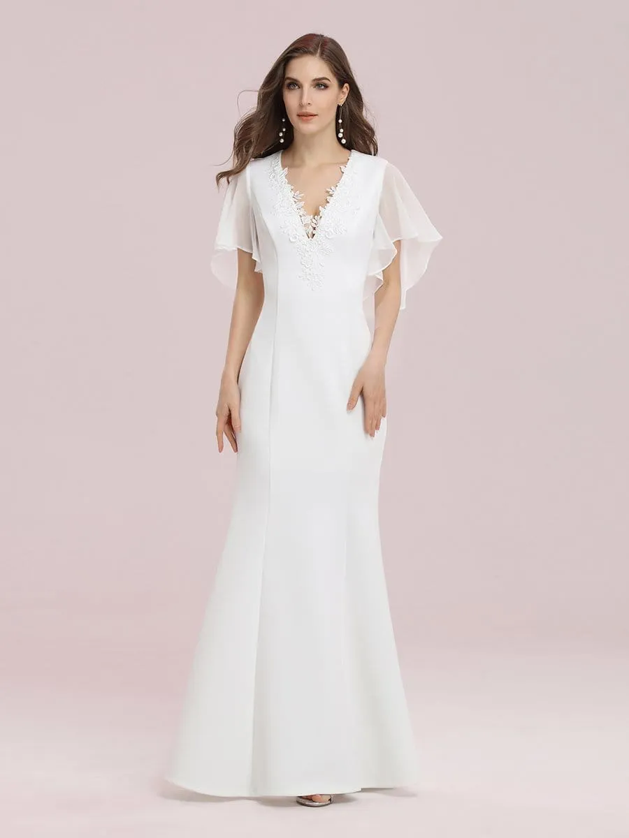Elegant Floor Length Deep V-neck Mermaid Evening Dresses