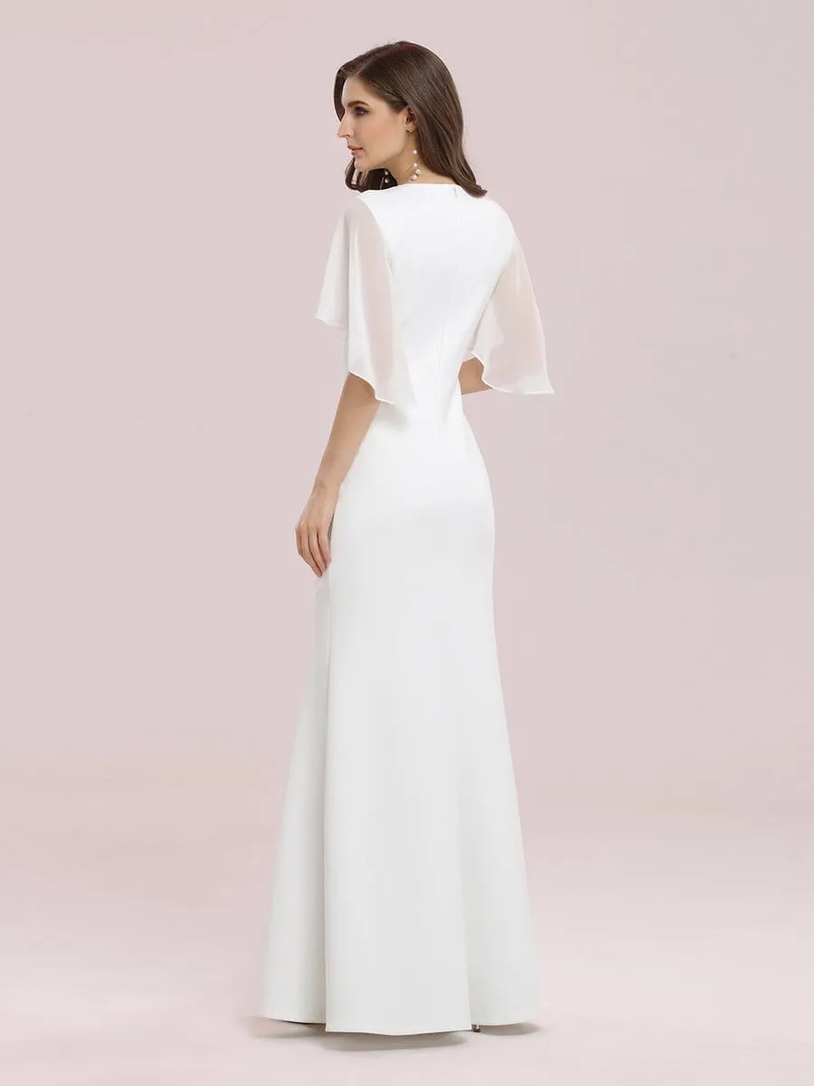 Elegant Floor Length Deep V-neck Mermaid Evening Dresses
