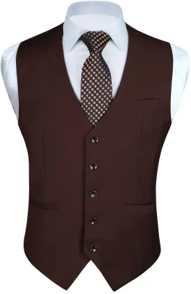 Enlision Men's Suit Vest Business Formal Dress Waistcoat Solid Color Vest for Suit or Tuxedo