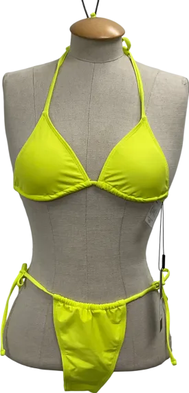 Fashion Nova Yellow Maui Mix And Match Side Tie Bikini Bottom - Lime UK XS