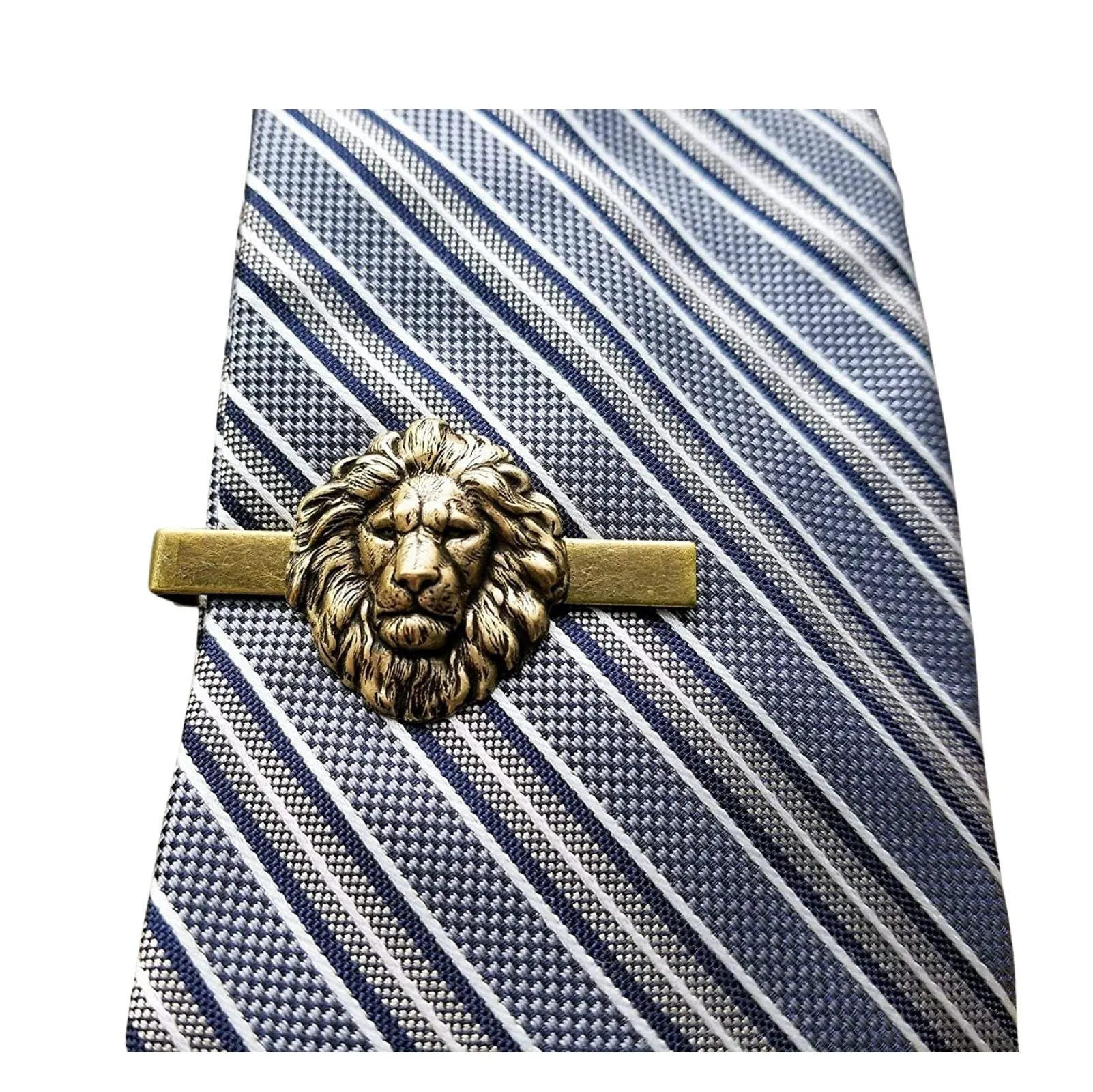 Handmade Oxidized Brass Steampunk Lion Tie Clip Tie Bar