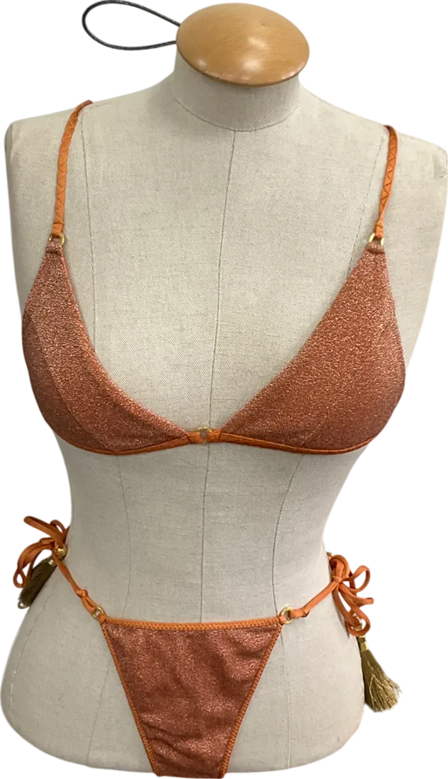 hanne bloch Orange Glitter Bikini UK S