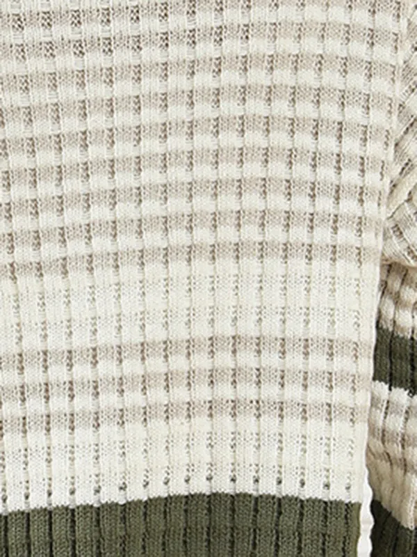 Janice Women's Mid-Length Striped Single-Breasted Coat Cardigan