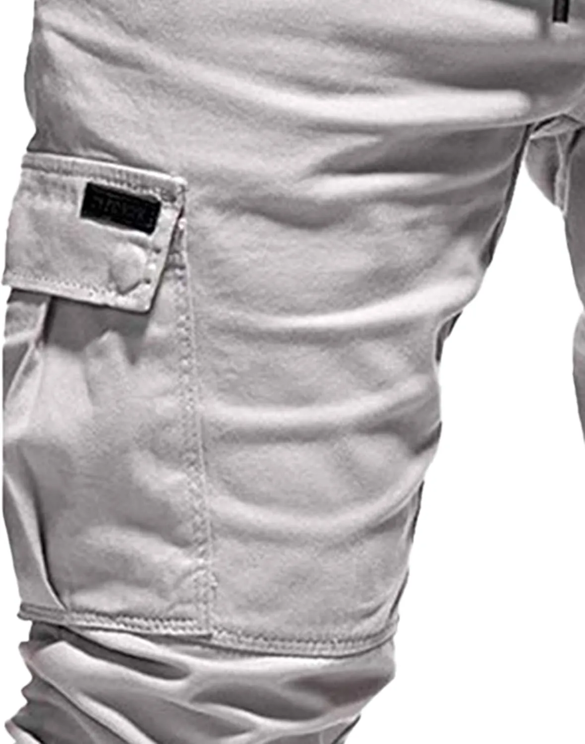 JEShifangjiusu Mens Fashion Cargo Pants Relaxed Fit Drawstring Joggers Sweatpants Workout Casual Cotton Long Trousers