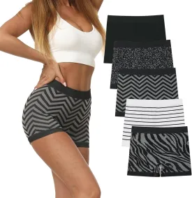 LALESTE Women's Boyshort Underwear Full Coverage Seamless Panties Soft Stretch Boxer Briefs 5 Packs