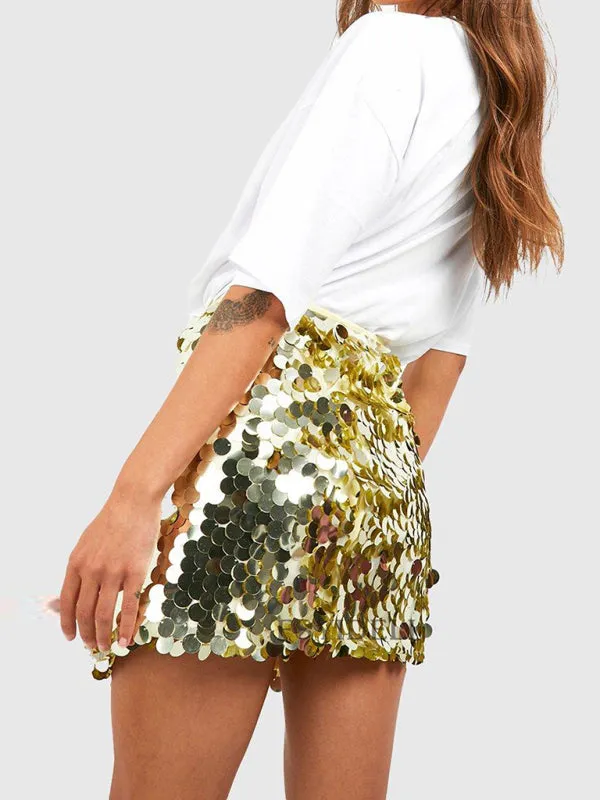 Luna Sequined Short Skirt