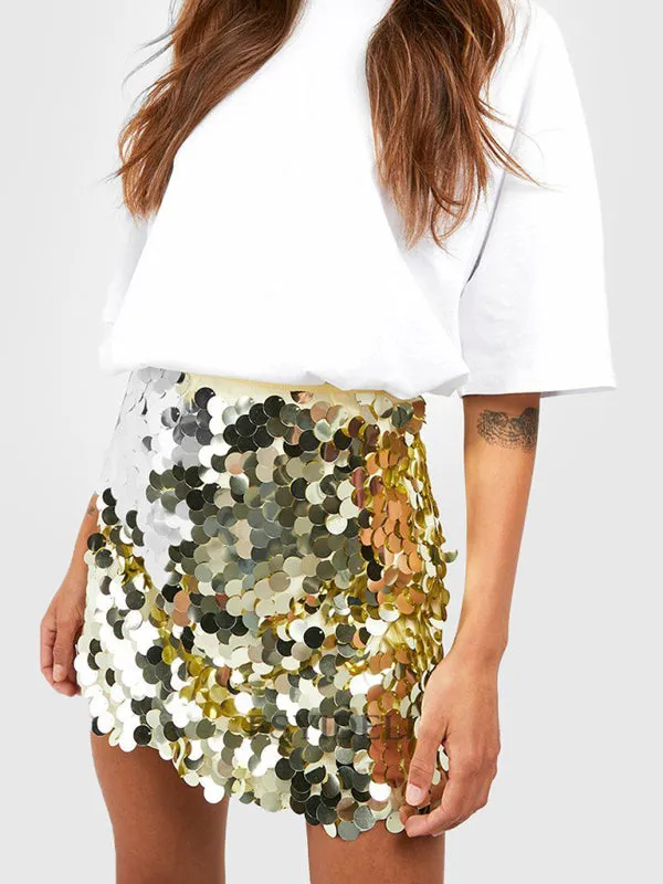 Luna Sequined Short Skirt