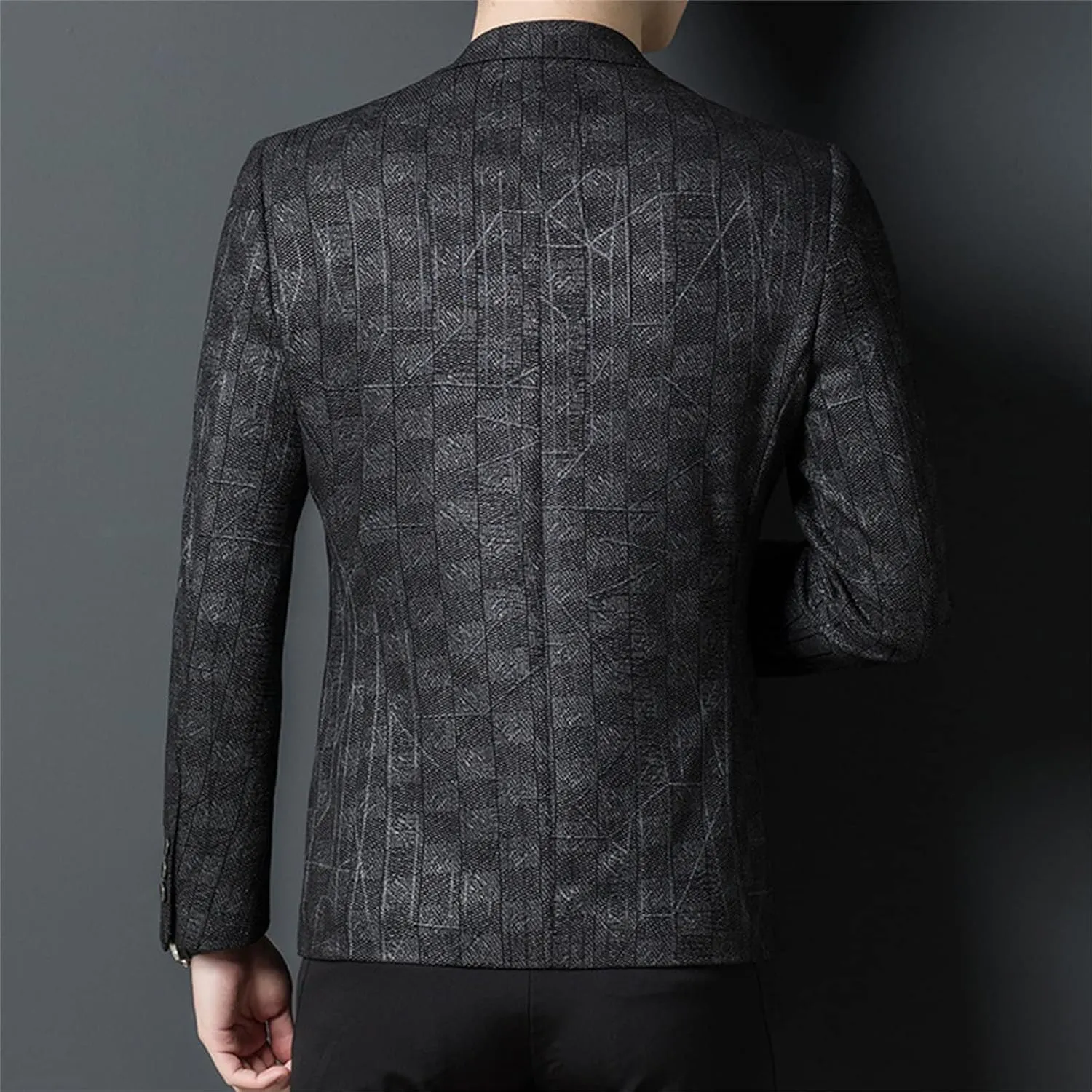 Men Plaid Printed Sport Coat Vintage Checked 2 Button Casual Suit Jackets Lightweight Slim Single Breasted Blazer