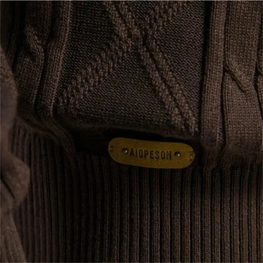 Men's Classic Cotton Argyle Winter Cardigan