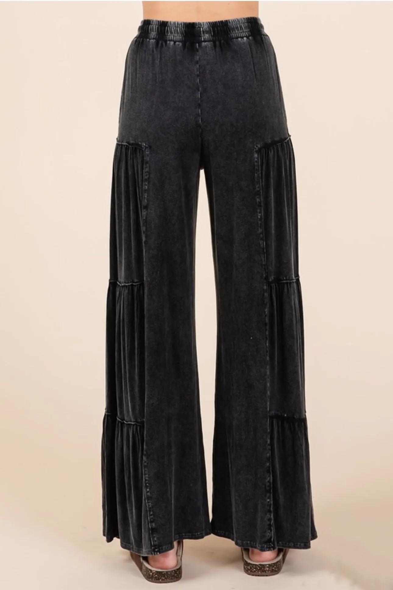Midnight Ruffle Wide-Leg Pants