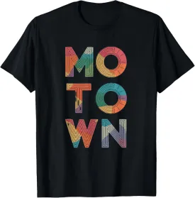 Motown Vintage Inspired Detroit Michigan Typographic Style T-Shirt