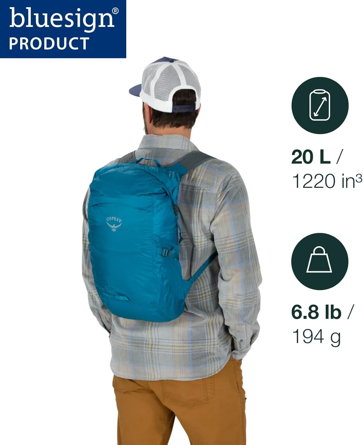 Osprey Ultralight 20L Dry Stuff Pack, Tundra Green