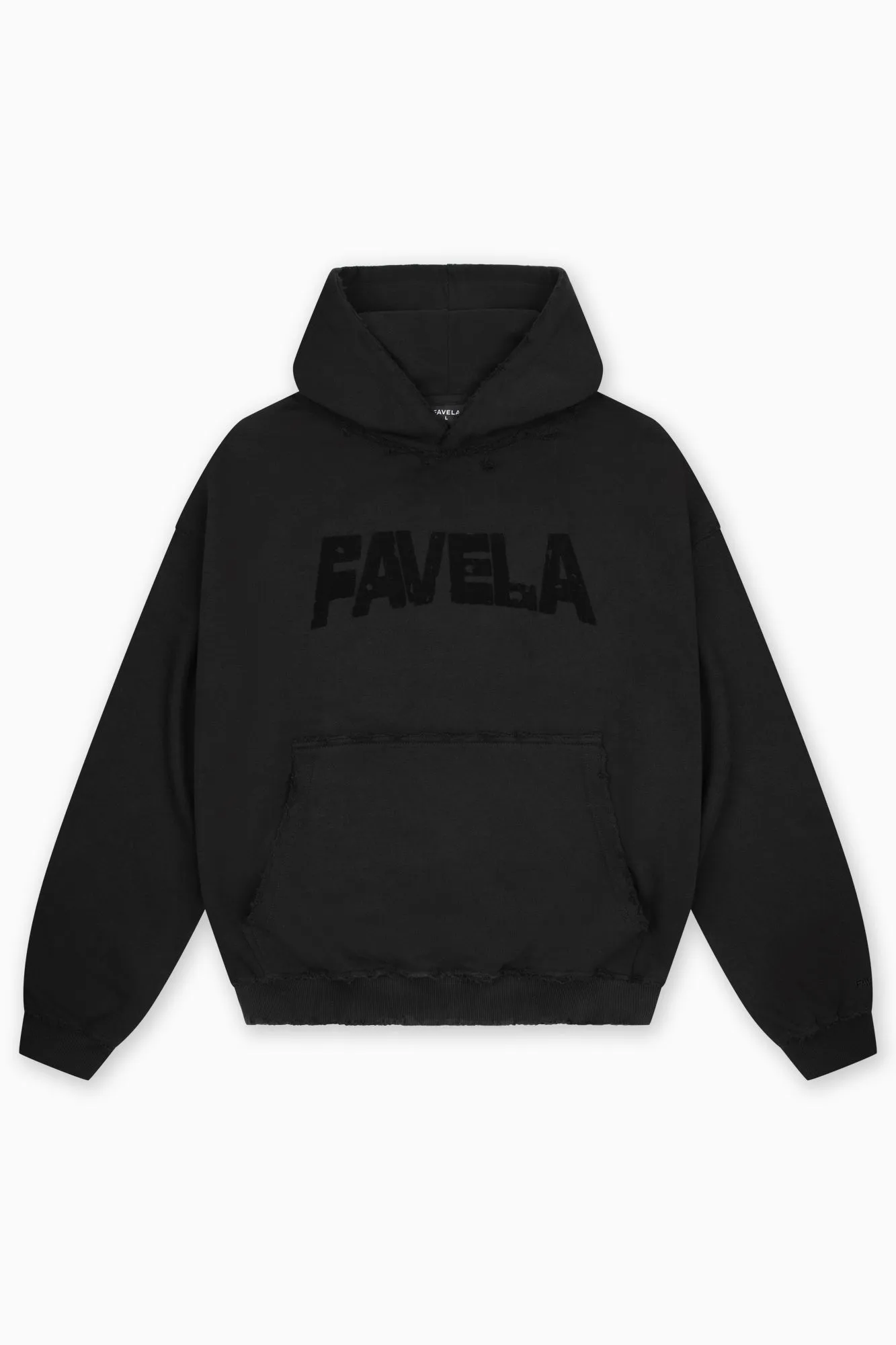 PUFF DISSTRESSED BLACK HOODIE [PRE ORDER]