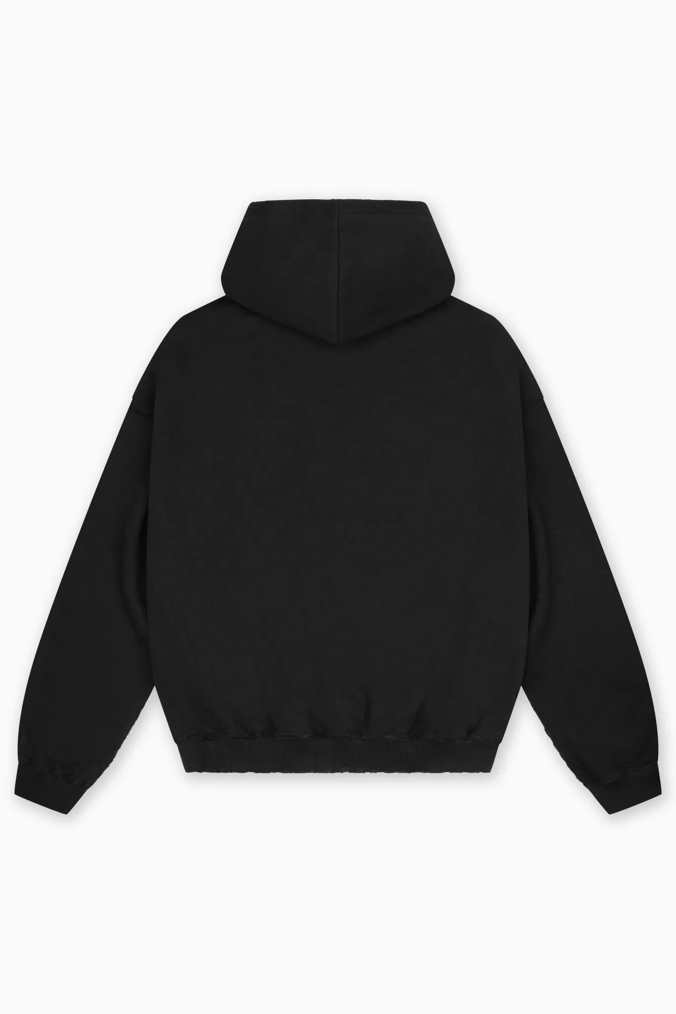 PUFF DISSTRESSED BLACK HOODIE [PRE ORDER]