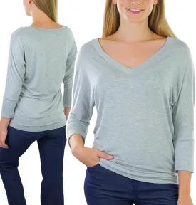 ToBeInStyle Women's Classic Boat Neck Dolman Style Tops