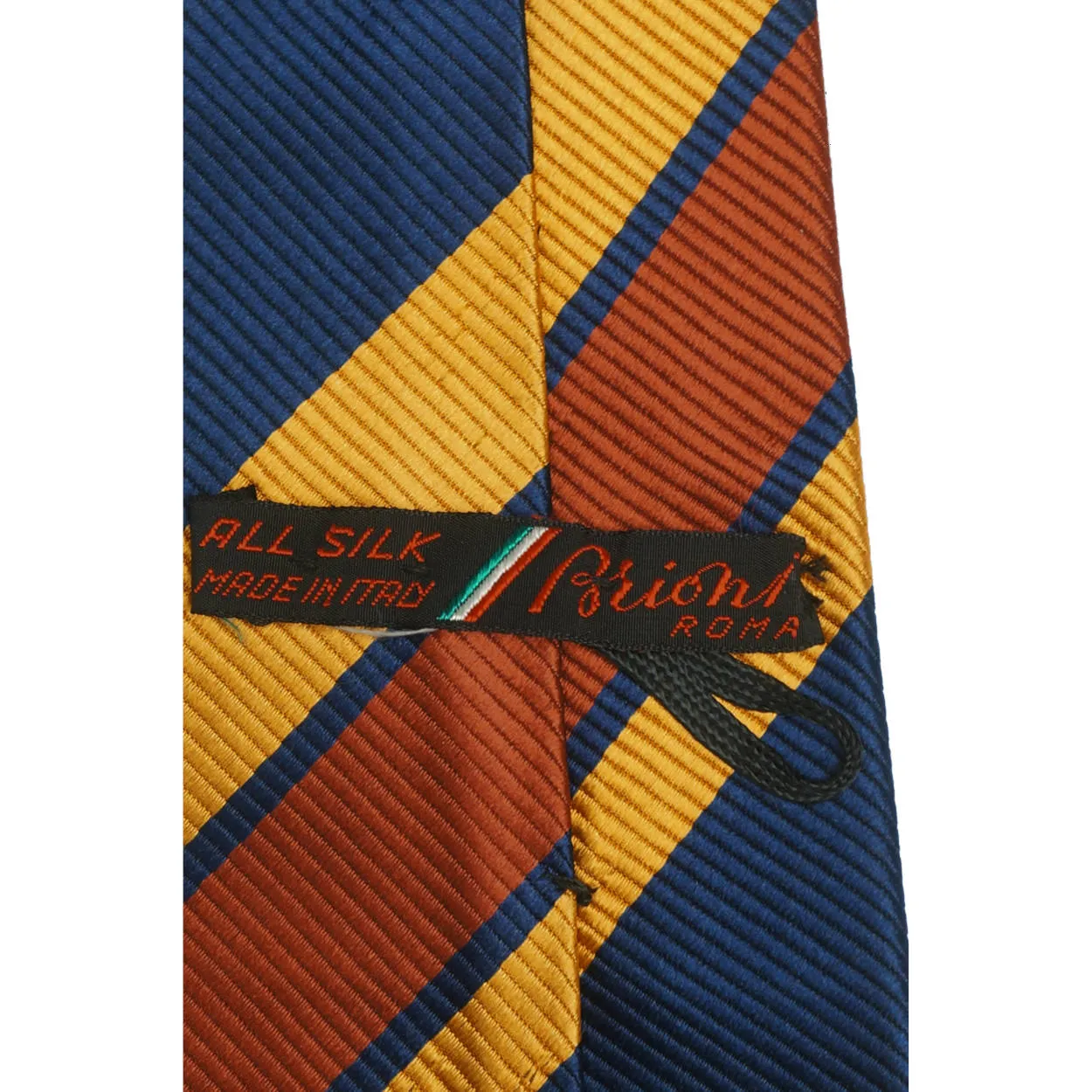 Vintage 1970s Brioni Rome Striped Silk Twill Necktie Mens Tie Made in Italy