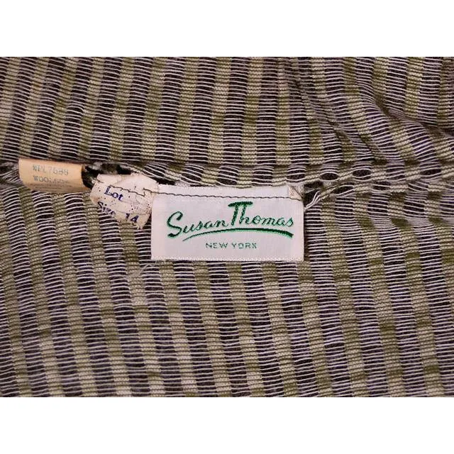 Vintage Knit Top & Matching Skirt Green/White Susan Thomas 1940s New Look 35-26-44