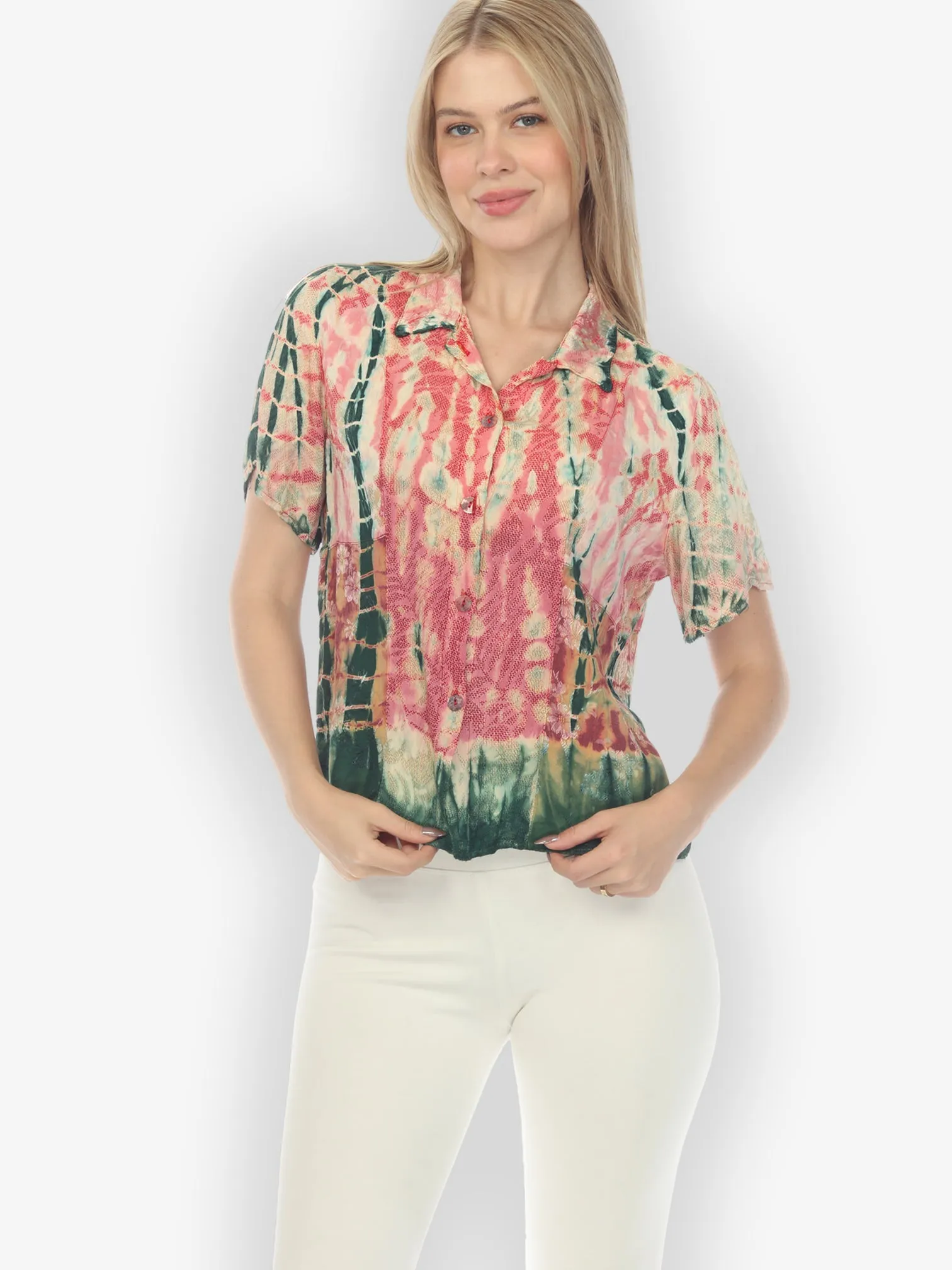 Watermelon Seaweed Bamboo Tie Dye Shirt