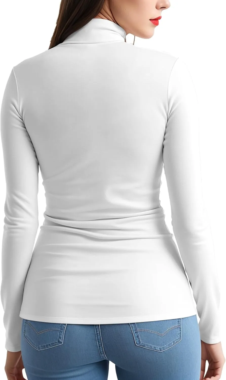 Womens Long Sleeve Turtleneck T-Shirts Mock Neck Underwear Fall Winter Fashion Base Layer Casual Lightweight Soft Tops