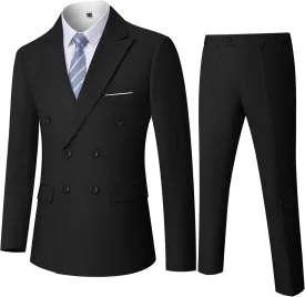 YND Men's Slim Fit 3 Piece Suit with Stretch Fabric, One Button Solid Blazer Vest Pants, Party Wedding Dress with Tie