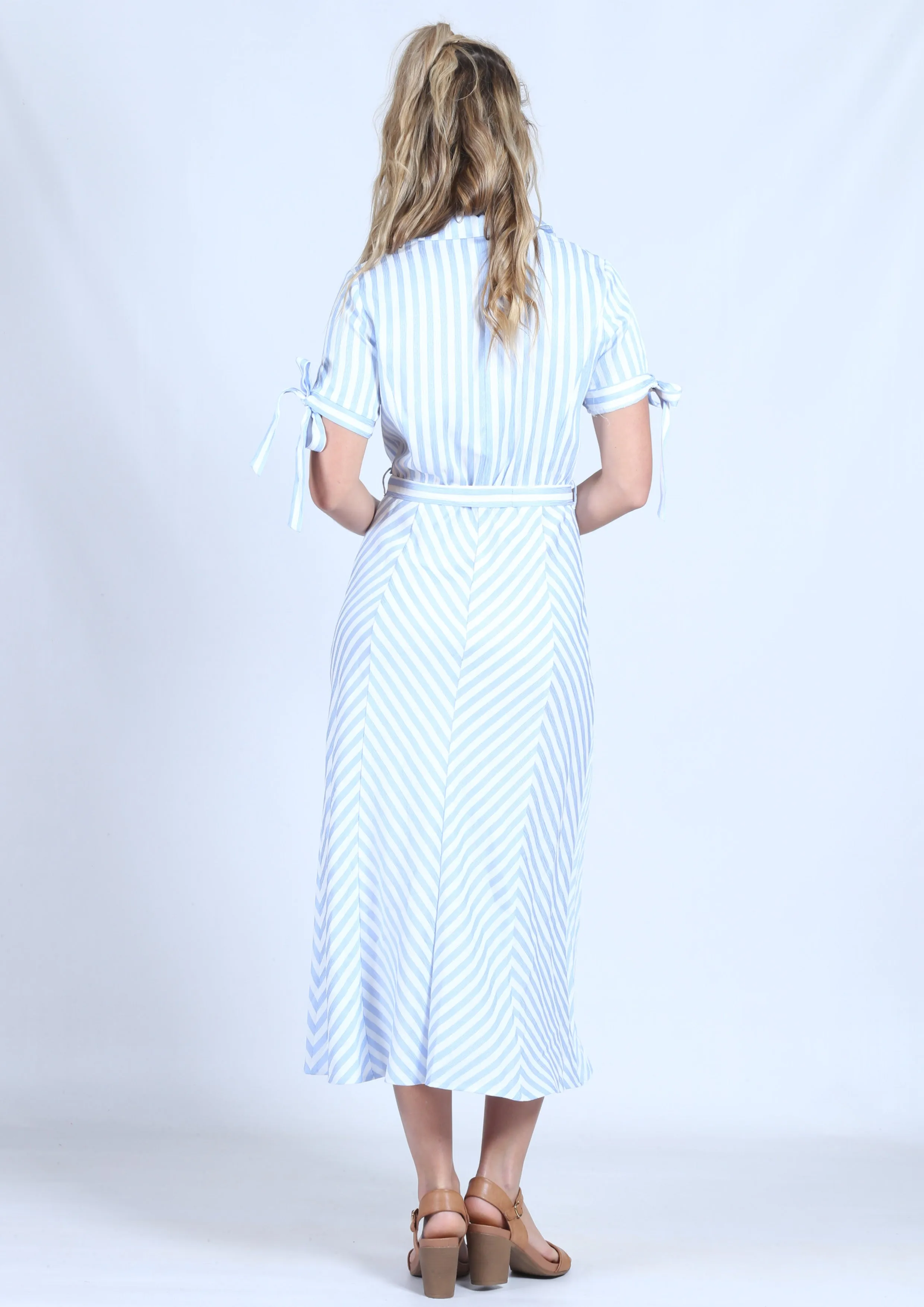YW17152SS Striped Shirt Maxi Dress (Pack)