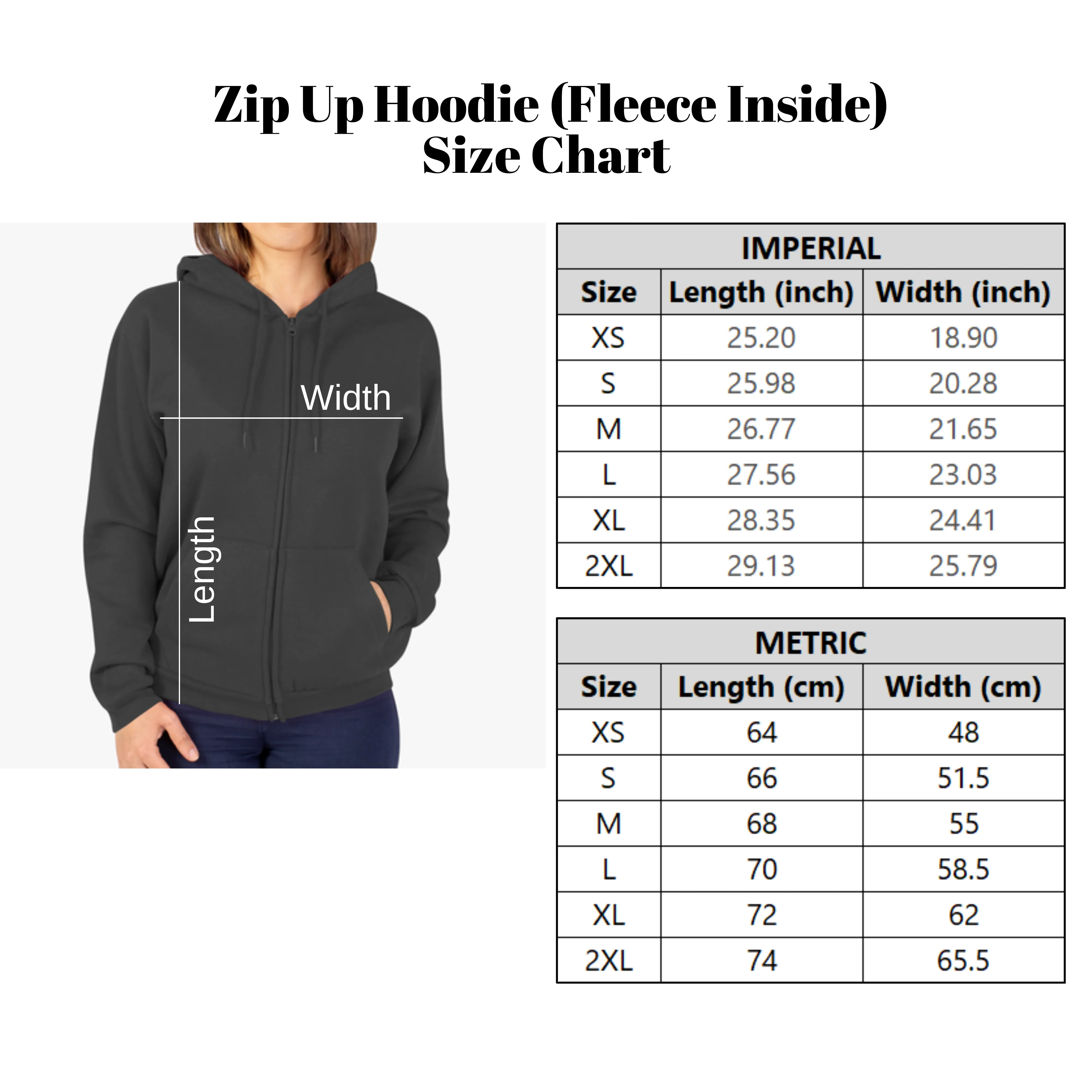 Zip Up Hoodie (Fleece Inside)-Alice in Wonderland 36B Red Series (This design is printed on the back of the hoodie)